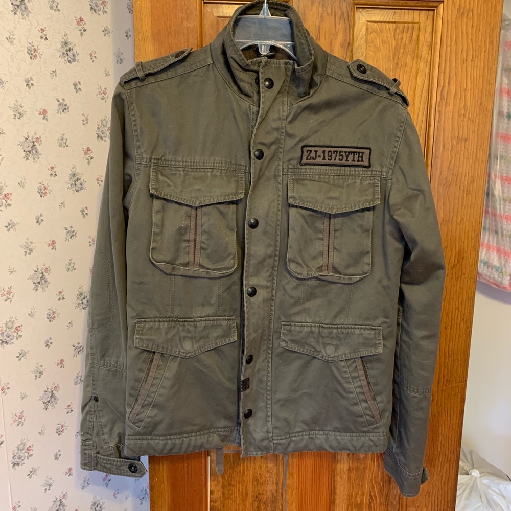 Zara green military jacket M